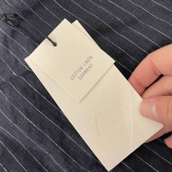 Zara ZW collection Womens Pants XL Striped Balloon Linen Trousers 3564/530 NWT - Picture 5 of 13